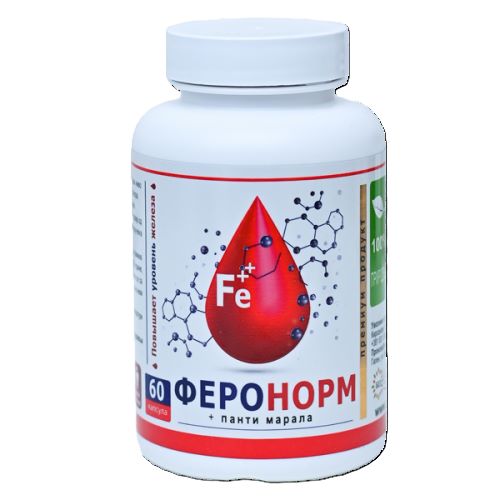 Feronorm kapsule za poboljšanjem krvne slike, nivoa gvožđa-hemoglobina.