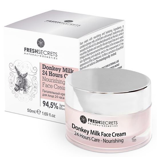 Fresh Secrets hranljiva 24h krema za lice sa magarećim mlekom pomaže u intenzivnoj hidrataciji i ishrani kože