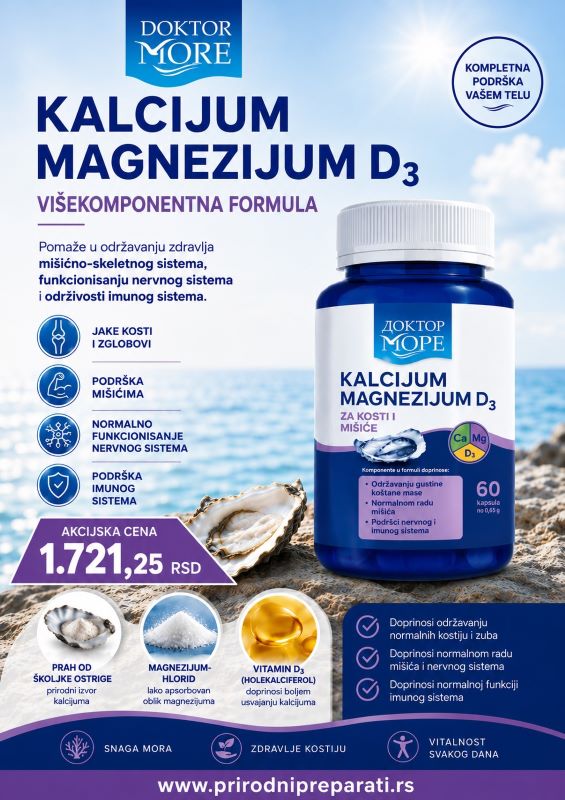 KALCIJUM MAGNEZIJUM D3 višekomponentna formula pomaže u održavanju zdravlja mišićno-skeletnog sistema