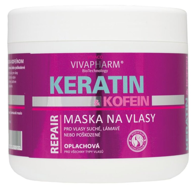 Keratin maska za kosu sa kofeinom za suvu, lomljivu ili oštećenu kosu