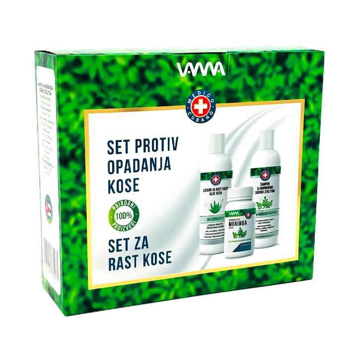 ovaj set hrani vašu kosu iznutra jačajući korenje i postičući rast.